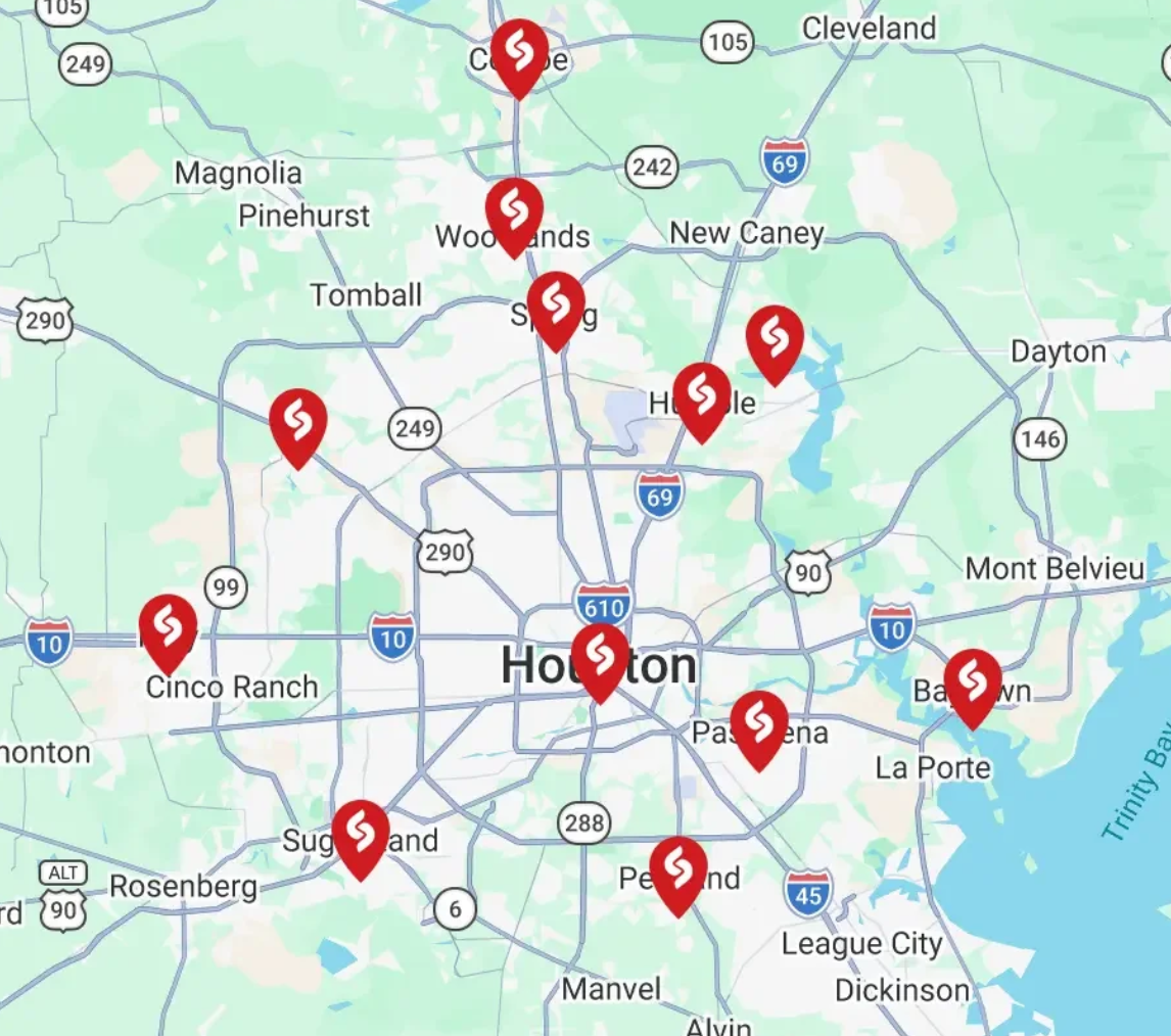 CCS Restoration service area map across Greater Houston